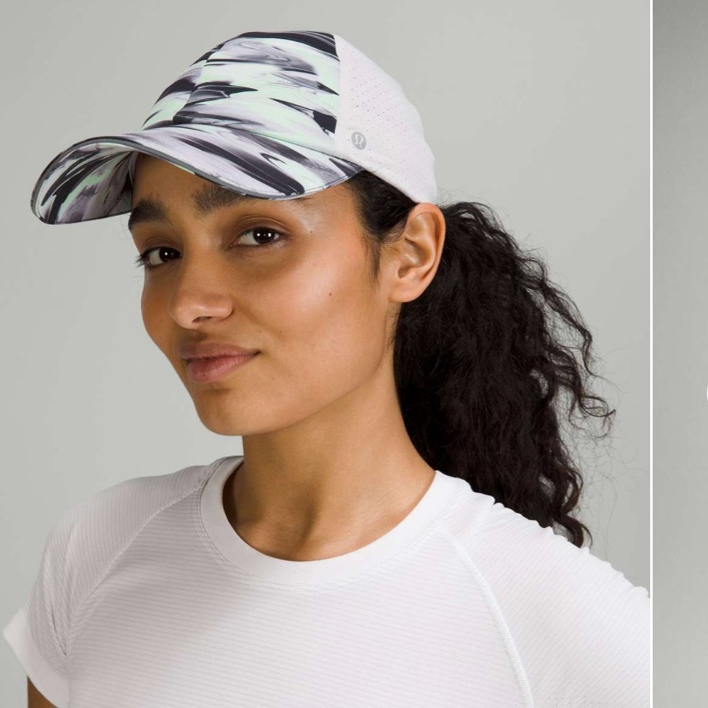 Lululemon 🍋 Unisex Fast & Free Run Hat *Vent Adjustable Black Gray Green